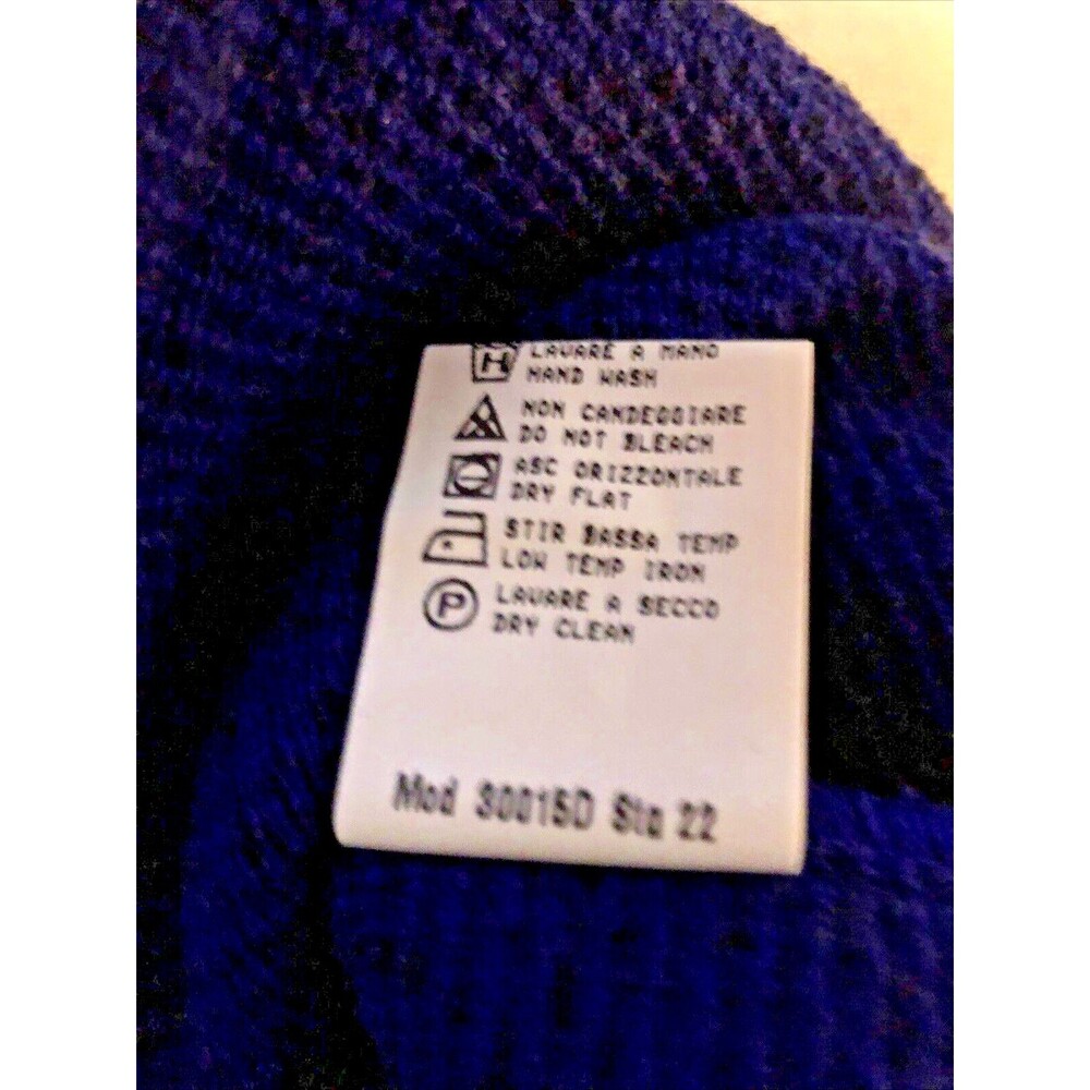 Stizzoli Wool Boucle Knit Oversized Cardigan Womens 18 Navy Sweater Jacket Italy - Picture 15 of 15